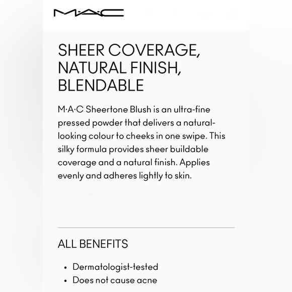 Brand New in Box MAC Cosmetics Sheertone Blush in BLUSHBABY - Picture 3 of 8